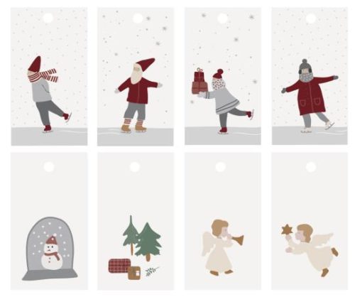 Anhänger 8er Set *WEIHNACHTSMOTIVE* Ib Laursen