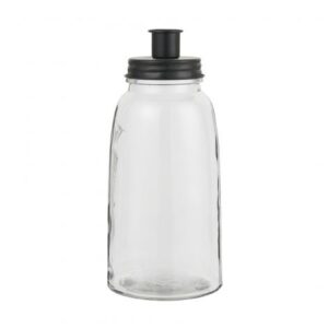 Kerzenhalter *GLAS HOCH MIT DECKEL SCHWARZ* Ib Laursen