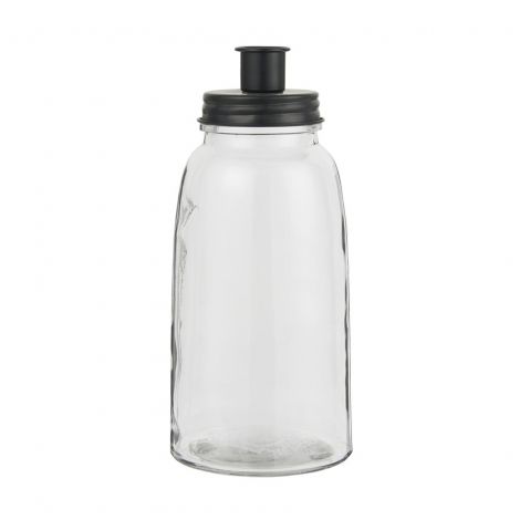 Kerzenhalter *GLAS HOCH MIT DECKEL SCHWARZ* Ib Laursen