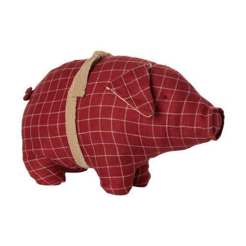 Schwein Stoff *CHECK RED* Maileg