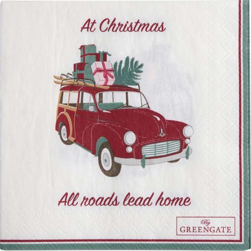 Servietten *CHRISTMAS CAR WHITE SMALL* GreenGate