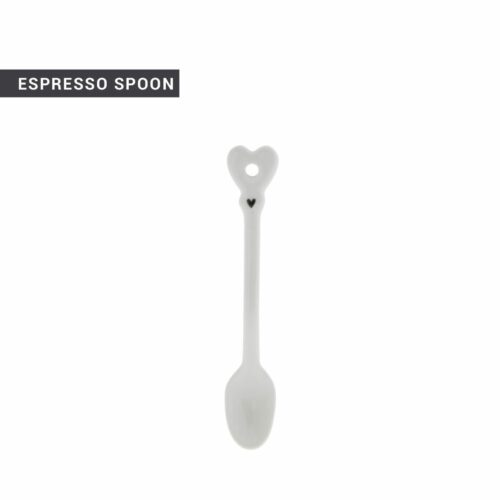 Löffel, Espressolöffel *WHITE WITH HEART* Bastion Collections