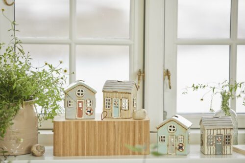Haus f/Teelicht *GRAU MIT MINTGRÜNEM DACH* Ib Laursen – Bild 2
