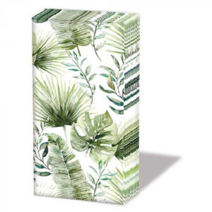 Papiertaschentücher *JUNGLE LEAVES WHITE* Ambiente