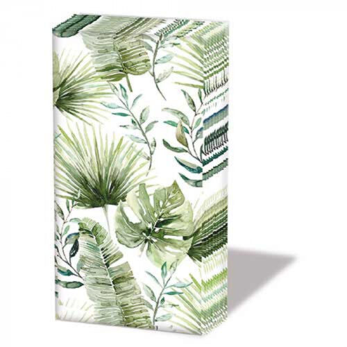 Papiertaschentücher *JUNGLE LEAVES WHITE* Ambiente
