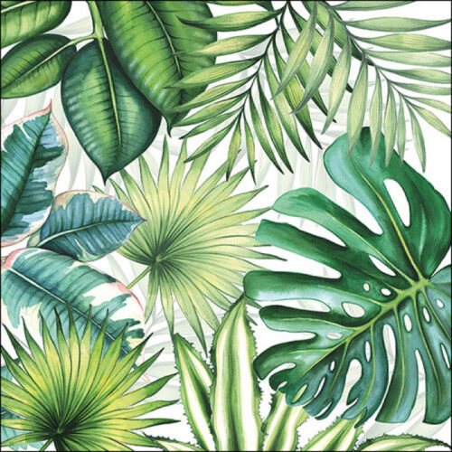 Servietten *TROPICAL LEAVES WHITE* Ambiente