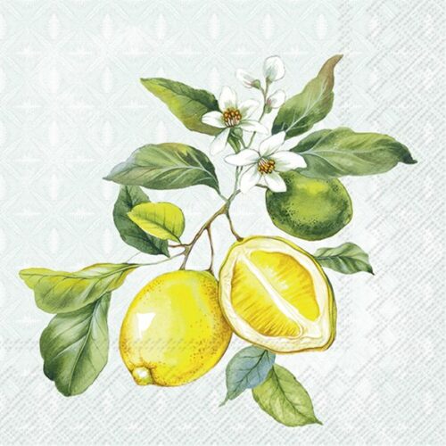 Cocktail-Servietten *LEMON WREATH MINT* IHR