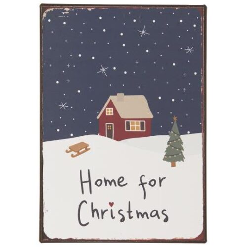 Metallschild *HOME FOR CHRISTMAS* Ib Laursen