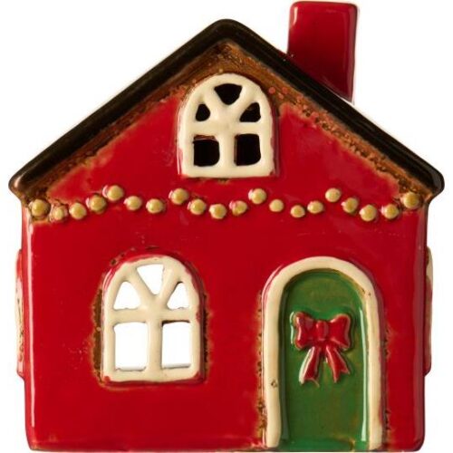 Haus f/Teelicht *ROTE SCHLEIFE* Ib Laursen