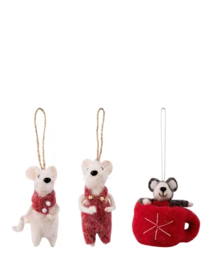 Anhänger 3er Set *MOUSE FAMILY RED* GreenGate